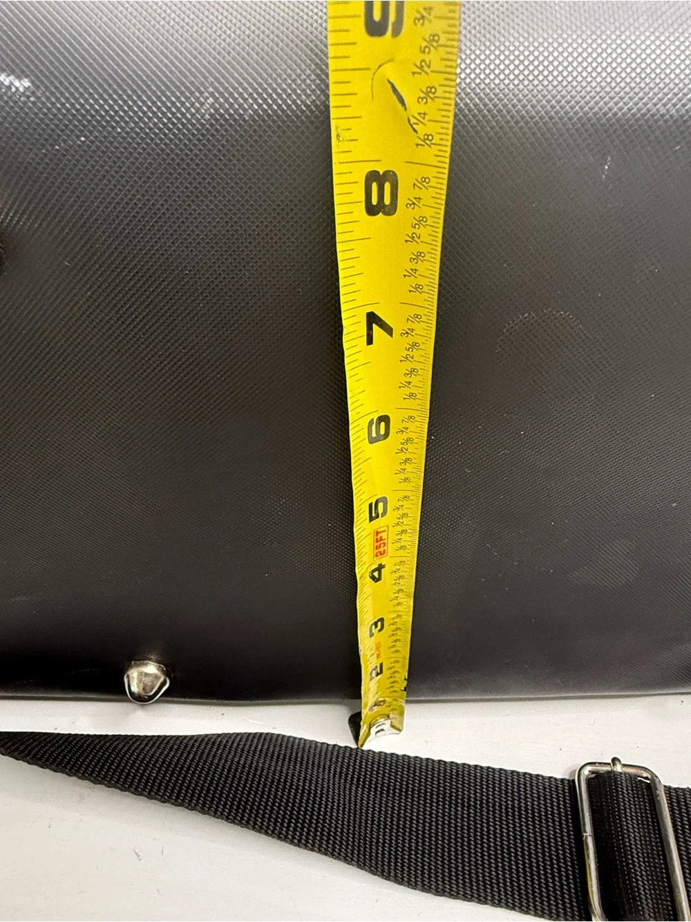 Circa Black Leather Duffel Bag for Men